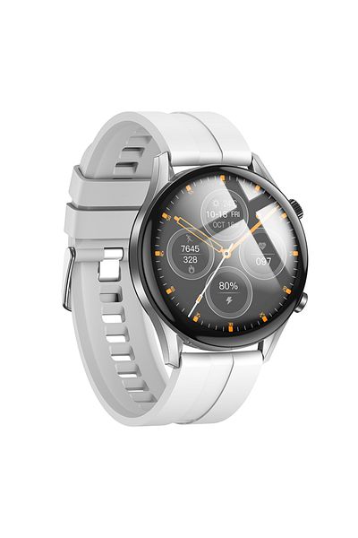 REDz Accessories HOCO Y7 Pro Smart Watch, 240mAh Battery, Bluetooth Calls, 1.39 Inch Screen, Silicone Strap, Silver