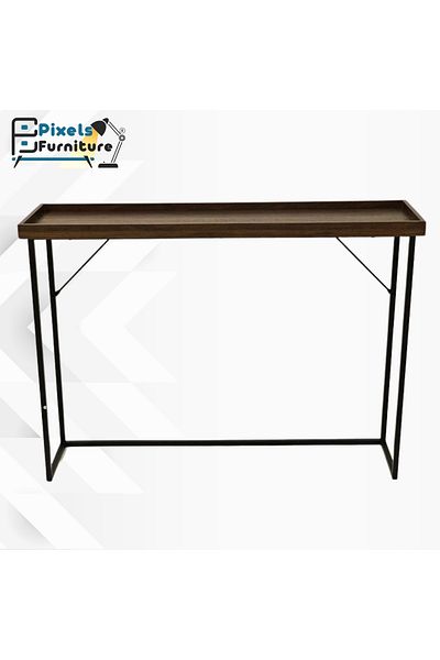 PixelsFurniture Pixel Furniture Console Table, Entryway with Wood Top and Metal Ends, Versatile