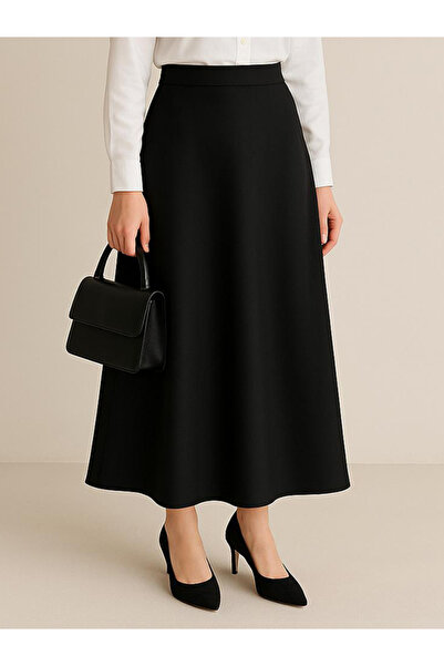 EXPECTED Fusta lungă evazată neagră Hijab pentru femei – Fusta confortabilă, ...