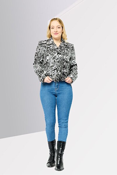 Michael Kors Women Allover Print Long Sleeve Motorcycle Jacket, Multicolor