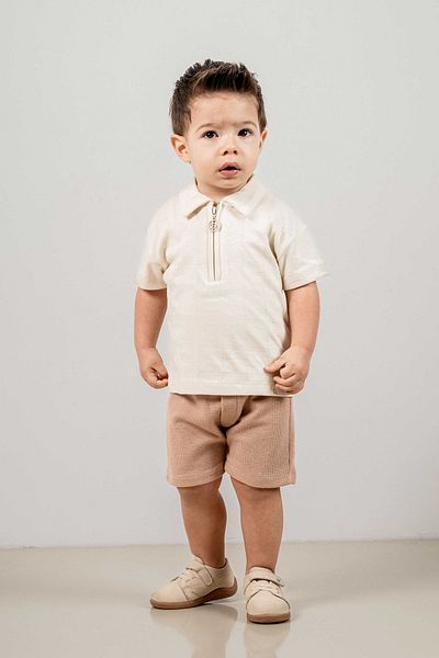 bombe Baby Kids Boy Bottom Top Double Set Brown- Camel