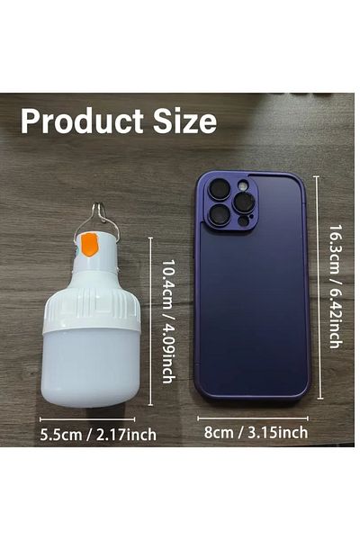 Generic 2LED Portable Emergency Lantern4Camping,Travel,USB Output,Hanging Hook,Rechargeable 150 Lumens