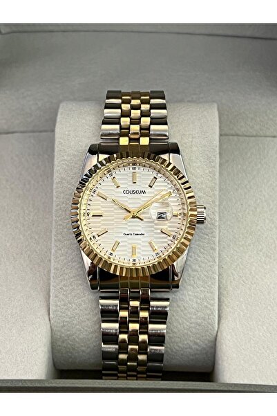 miaroza ساعة يد نسائية موديل جديد Rlx بسوار أصفر ثنائي اللون ومينا أخضر