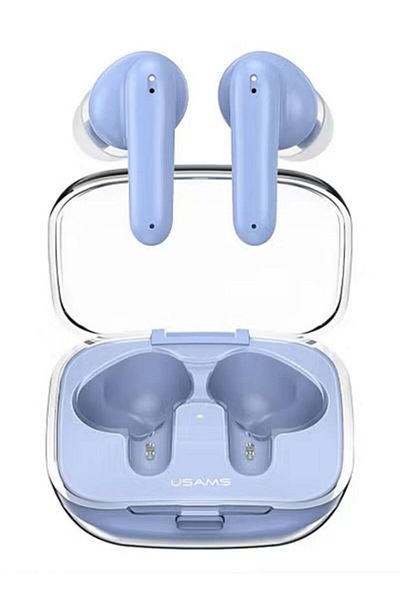 Usams Transparent TWS Earbuds stereo sound effect, HD microphone.6hrs playtime and earphones, 36hrs