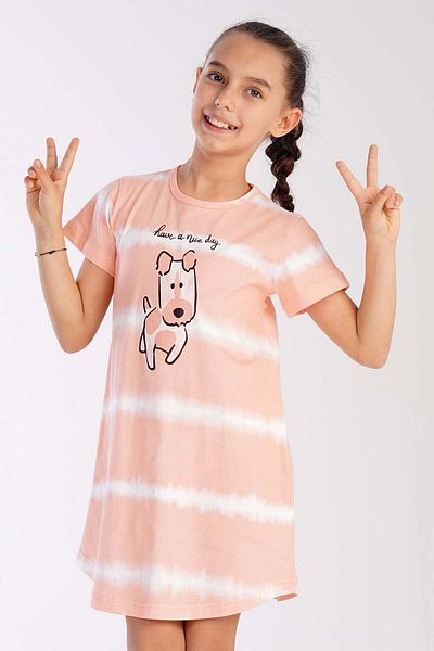 VİENETTA Cotton Girl's Short Sleeve Nightgown, 212656