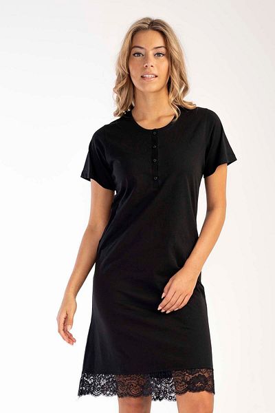 VİENETTA Cotton Women's Short Sleeve Lace Nightgown
,301037
