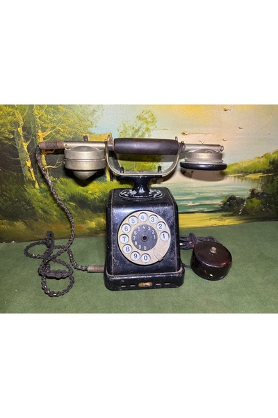 tayfuntufan antika koleksiyon 1940 lar antika v satist marka metal kasalı çevirmeli telefon