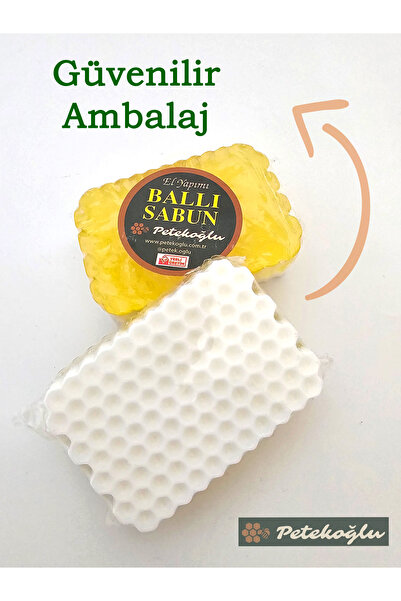 Petekoğlu 5 Pieces of Glazed Honeycomb Form Natural Herbal Soap with Real Pollen
