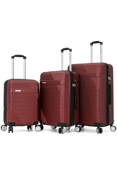 Capital Unisex 3 Piece Hard Trolley Bag-28-1659086/3tr-l 28-m 24-s 20 Fits All Tastes (BURGUNDY, SET OF 3)