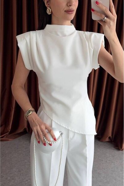 KARACAN COMPANY Women's Stylish Short Sleeve Blouse