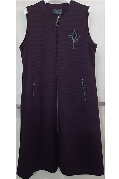 N.Y.YILDIZ Star Ottoban Fabric Super New Large Size Stone Bead Tedayli Zippered Long Mother Pocket Vest
