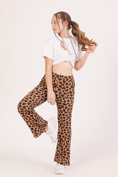 DPARİS Girl's Leopard Patterned Trousers