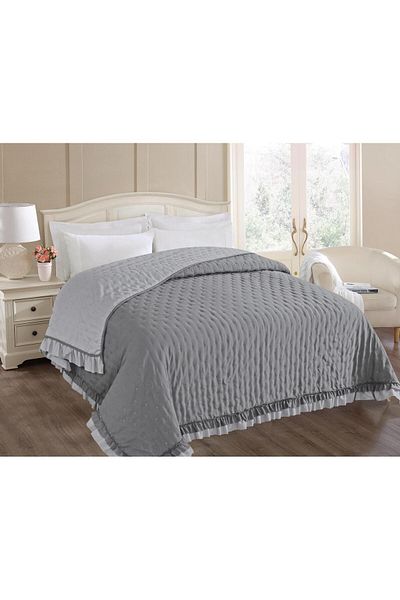 Romans Multi-Purpose Double Sided Ruffled Double Bedspread