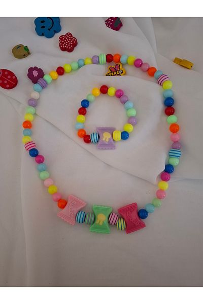 İPAR AKSESUAR Girl's Flower Necklace and Bracelet