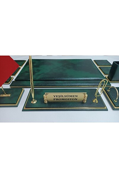 Yeşilsümen Bulut Yeşil Ve Gold Kişiye Özel Isimlikli Lüx Tasarım Sümen Ve Makam Takımı