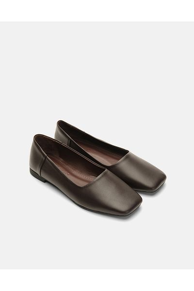 Jorbinol Zuza Leather Square Toe Ballerinas