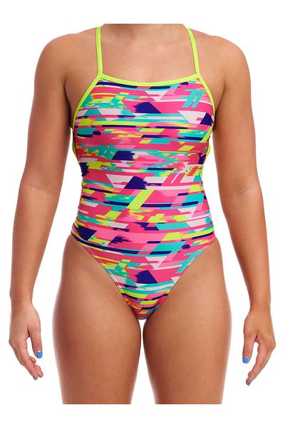 FUNKİTA Costum de baie pentru înot cu bretele încrucișate pentru femei STP Blurred Baby