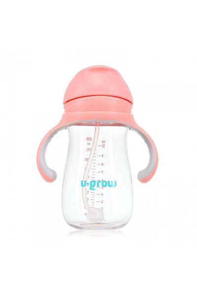 U-Grow Tritan straw cup, pink, 300ml,