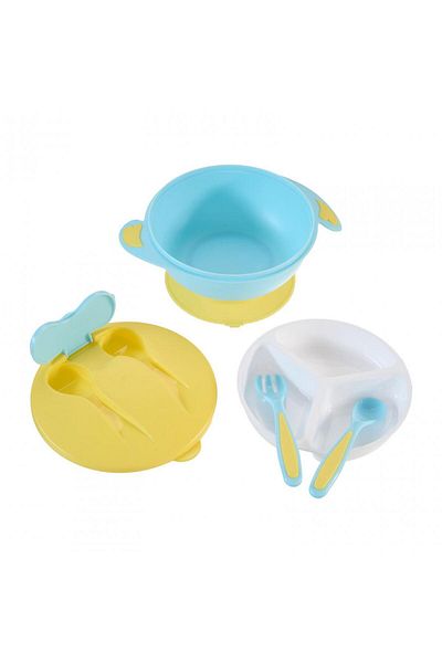 U-Grow Baby feeding items Bowl, spoon and fork, blue, U-Grow