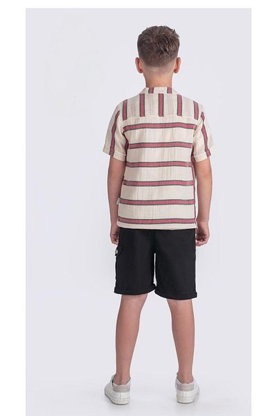 Pasur Bebe Boy's Capri Shorts - Short Shirt Triple Set