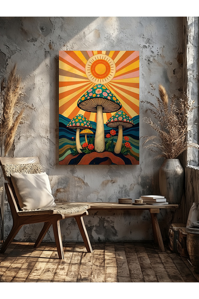visdora Bohemian Mushroom Home Office Κουζίνα Σαλόνι Διακόσμηση τοίχου Πίνακα...
