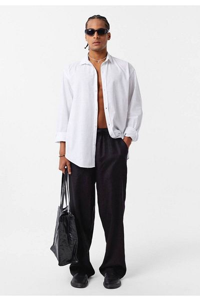İLKCET MODA Oversize Basic Long Sleeve Men's Shirt
