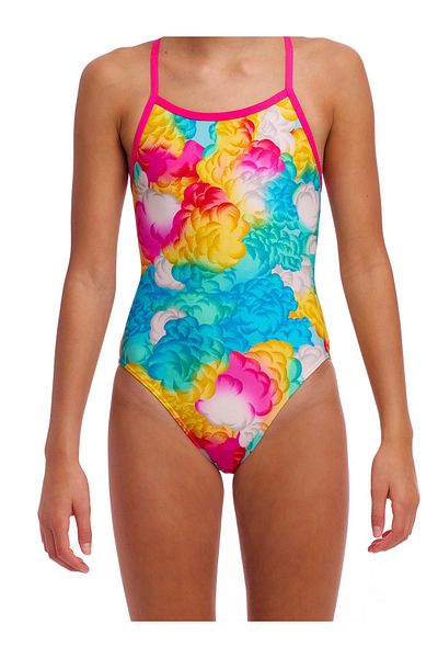 FUNKİTA Ss Cloudy Colors Girls Thin Strap Swim Trunks |   Colorful and Comfortable Design