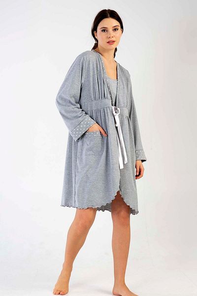 Gürlek Home Women's P.supreme Long Sleeve Waist Tie Hamıle Dressing Gown,212369