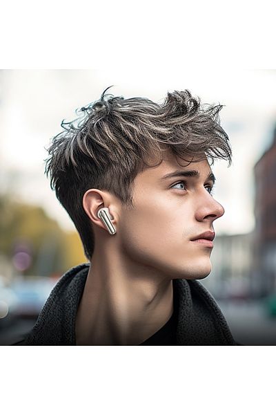 REDz Accessories Căști wireless, Hoco Eq11 Pacifico, 400mah, Bluetooth 5.3, autonomie 7 ore, crem