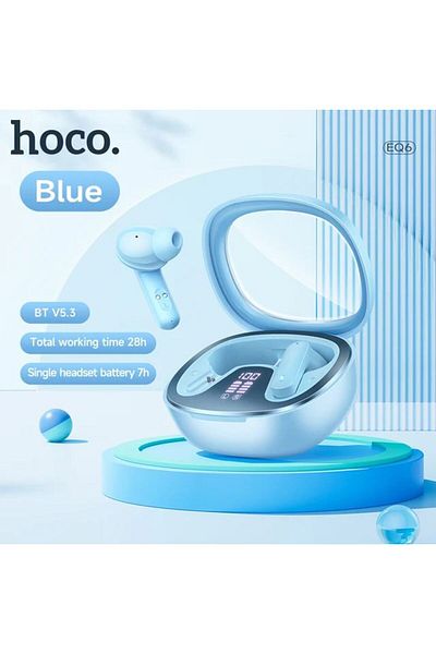 REDz Accessories Căști wireless Hoco EQ6, capacitate 320mAh, Bluetooth 5.3 TWS, albastre
