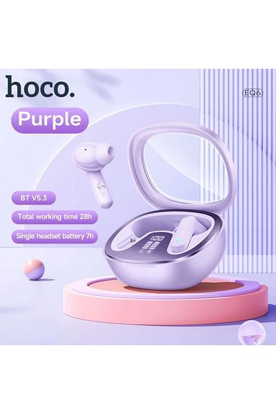 REDz Accessories Hoco EQ6 Wireless Headphones, 320mAh Capacity, Bluetooth 5.3 TWS, Lilac