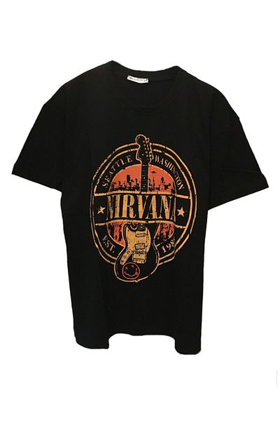 Pisa Art UNISEX OVERSIZE ROCK MUSIC NIRVANA ΜΑΥΡΟ T-Shirt
