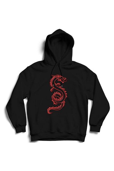 Pisa Art Φούτερ με κουκούλα Red Dragon