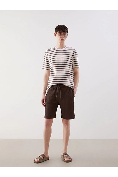 LC Waikiki Xside Brown Standard Mold Waist Tie Detailed Men's Shorts