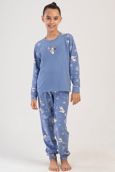 VİENETTA Costum de pijama cu mânecă lungă pentru fete din bumbac (7-8/13-14), 404032