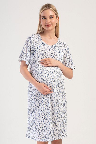 VİENETTA Cotton Women Short Sleeve Maternity Nightgown , 405042