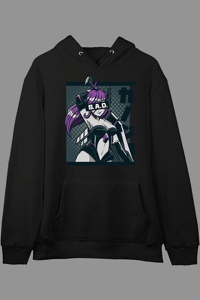 Pisa Art Φούτερ με κουκούλα με κουκούλα σε σχέδιο Anime Oversize