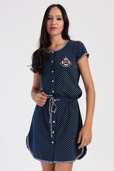 VİENETTA Cotton Women's Short Sleeve All Button Nightgown, 403147