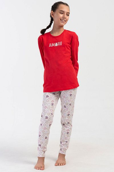 VİENETTA Cotton Girl's Long Sleeve Pajama Set(9-10/15-16), 403149