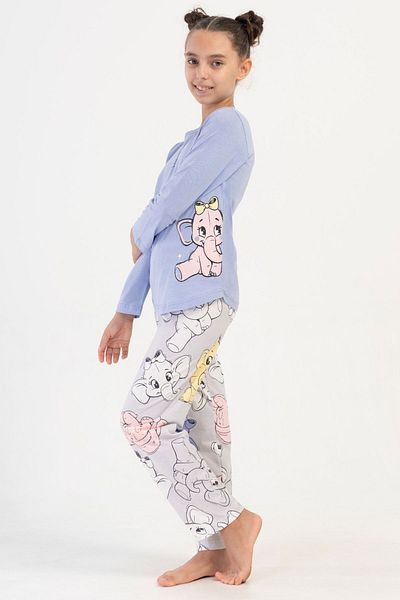 VİENETTA Costum de pijama cu mânecă lungă pentru fetiță din bumbac (9-10/15-16), 405230