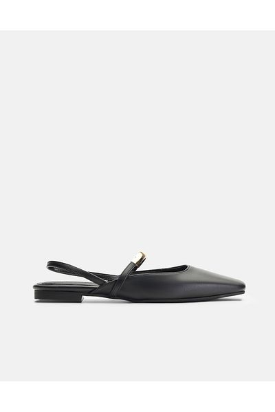 Jorbinol Arven Gold Belted Open Back Women's Ballerinas