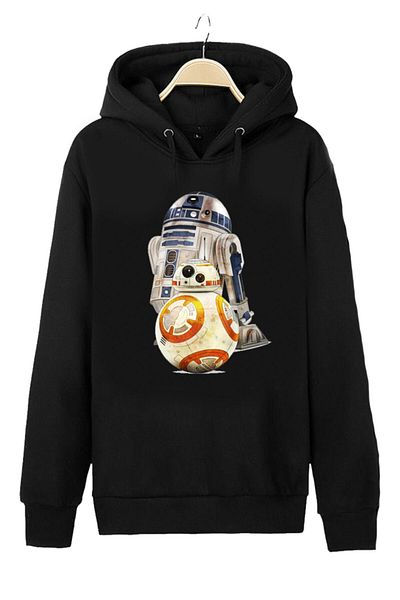 Pisa Art Унисекс суитшърт с качулка R2d2 и BB8