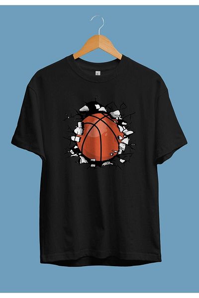 Pisa Art Μπλουζάκι Unisex με τυπωμένο αθλητικό σχέδιο με μπάλα μπάσκετ τοίχου
