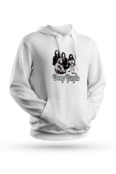 Pisa Art Φούτερ με κουκούλα Deep Purple με στάμπα λευκό Unisex