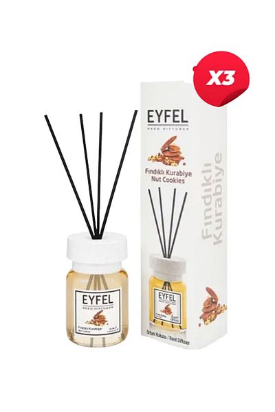 Eyfel Nut Cookies Aroma Room Air Freshener With Sticks, 120ml X3pcs