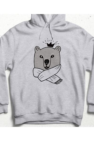 Pisa Art Cool Bear Grey χωρίς τσέπη με κουκούλα