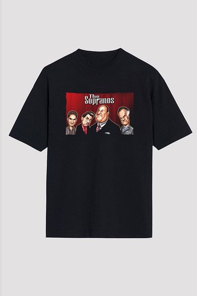Pisa Art Unisex The Sopranos εμπριμέ μαύρο μπλουζάκι Oversize