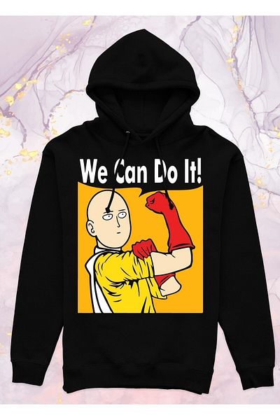 Pisa Art One Punch Man - We Can Do It! - Суитшърт с качулка без джобове