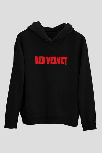 Pisa Art Унисекс суичър с качулка Red Velvet K-pop Siyah