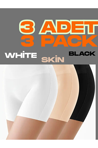 missmaral Women's 3 Pack Black-Skin-White High Waist Mini Leggings Sea Pool and Daily Use 21080